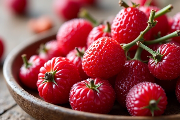 Assortiment de fruits rouges et de noix, symbolisant des collations saines