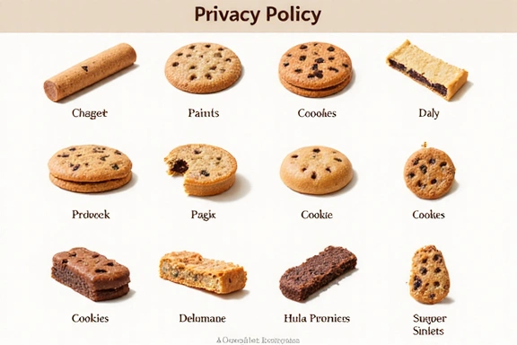Illustration of various types of cookies, categorized visually