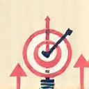 Icône représentant des flèches de progression et une cible